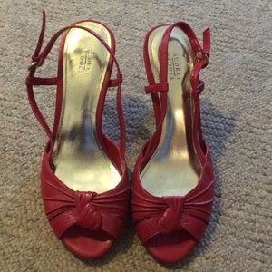 Red strappy sandals